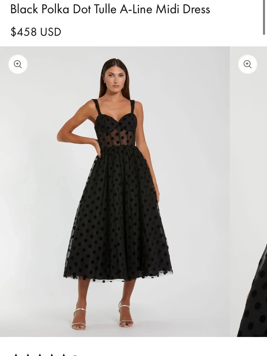 Mac Duggal Dresses & Skirts - Mac Duggal Black Polka Dot Tulle Midi Dress NWT
